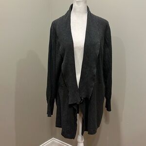 Philosophy Grey Long Open Front Cardigan